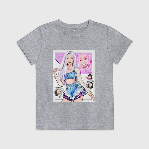 Детская футболка Blackpink - Rose / Меланж – фото 1