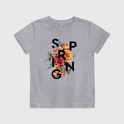 Футболка хлопковая детская Spring flowers, цвет: меланж