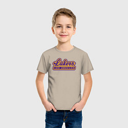 Футболка хлопковая детская Basketball LA Lakers, цвет: миндальный — фото 2