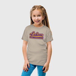 Футболка хлопковая детская Basketball LA Lakers, цвет: миндальный — фото 2