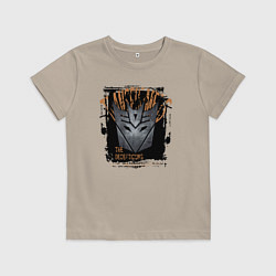 Футболка хлопковая детская Трансформеры знак десептиконов, цвет: миндальный