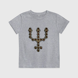 Детская футболка Astrological symbol planet neptune metal antique