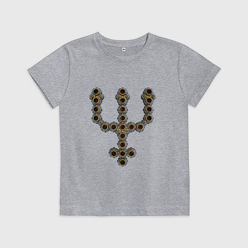 Детская футболка Astrological symbol planet neptune metal antique / Меланж – фото 1