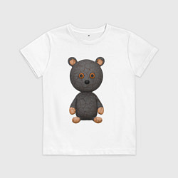 Футболка хлопковая детская Плюшевый медведь игрушка, цвет: белый