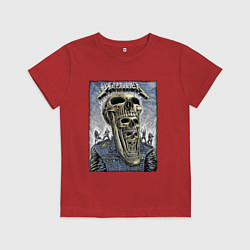 Футболка хлопковая детская Metallica - playbill, цвет: красный