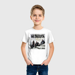 Футболка хлопковая детская Metallica - cool guys, цвет: белый — фото 2