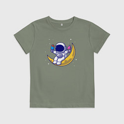 Футболка хлопковая детская Космическое мороженое, цвет: авокадо