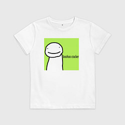Футболка хлопковая детская Dream boohoo cracker Minecraft, цвет: белый