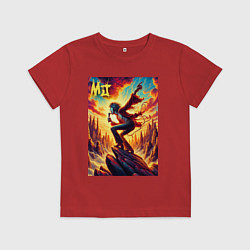 Футболка хлопковая детская Mick Jagger -mountain fantasy, цвет: красный