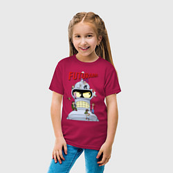 Футболка хлопковая детская Futurama all, цвет: маджента — фото 2
