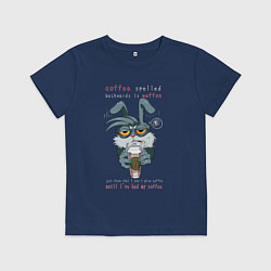 Футболка хлопковая детская Уставший кролик, цвет: тёмно-синий