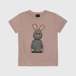 Футболка хлопковая детская Cartoon hare character, цвет: пыльно-розовый