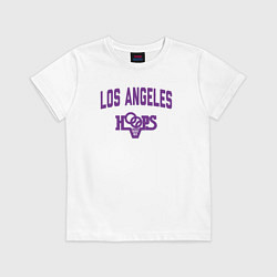 Футболка хлопковая детская Los Angeles hoops, цвет: белый