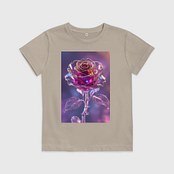 Футболка хлопковая детская Кристальная роза, цвет: миндальный