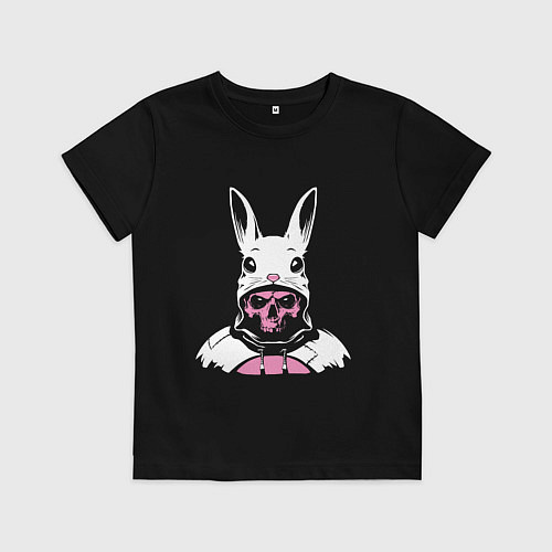Детская футболка Череп - кролик / Черный – фото 1