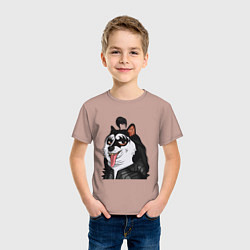 Футболка хлопковая детская NFT Doge - Kiss, цвет: пыльно-розовый — фото 2