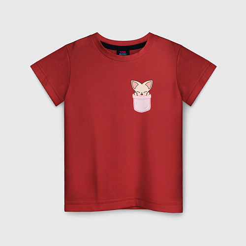 Детская футболка FoxINy in pocket / Красный – фото 1