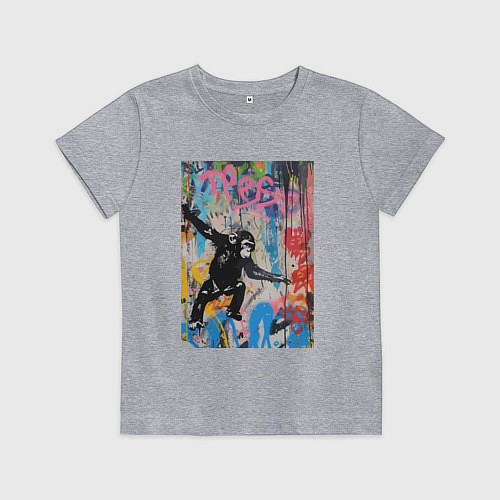 Детская футболка Monkey graffiti / Меланж – фото 1