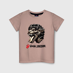 Футболка хлопковая детская Mick Jagger - stylization, цвет: пыльно-розовый