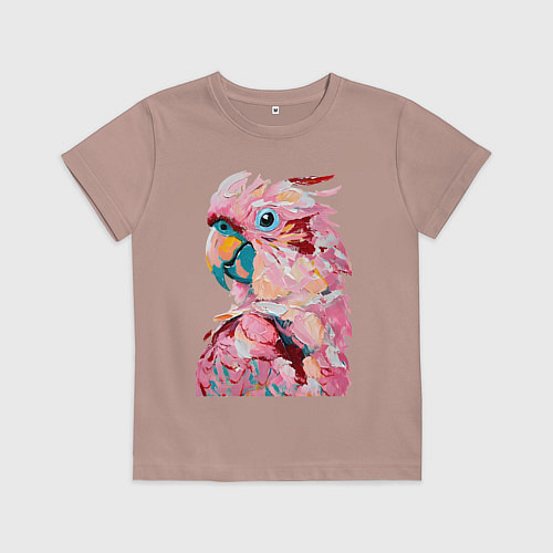 Детская футболка Розовый попугай / Пыльно-розовый – фото 1