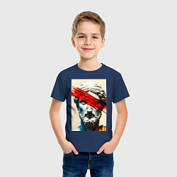 Футболка хлопковая детская Штрих на античной статуе, цвет: тёмно-синий — фото 2