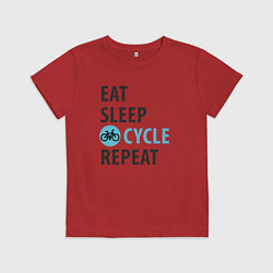 Футболка хлопковая детская Еда сон велик, цвет: красный