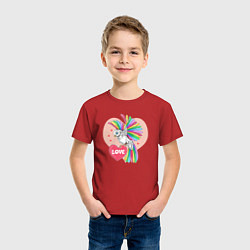 Футболка хлопковая детская Color bird, цвет: красный — фото 2