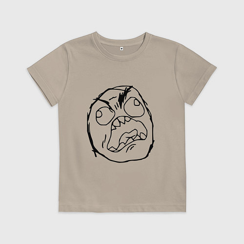 Детская футболка Рейдж фейс мем / Миндальный – фото 1