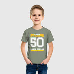 Футболка хлопковая детская Denver - Aaron Gordon, цвет: авокадо — фото 2