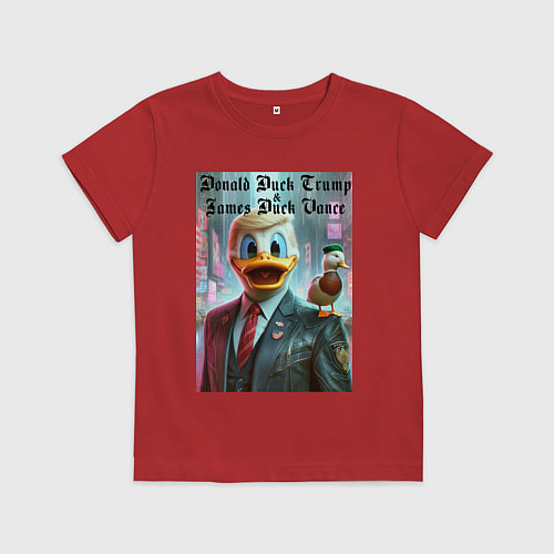 Детская футболка Donald Duck Trump and James Duck Vance / Красный – фото 1