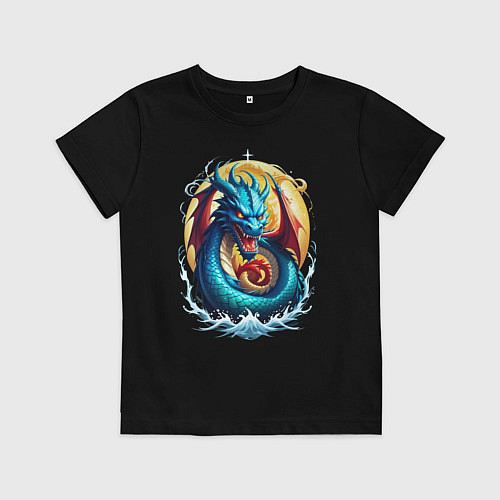 Детская футболка Водолей в тени дракона / Черный – фото 1