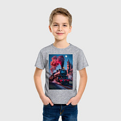 Футболка хлопковая детская Хогвартс-Экспресс, цвет: меланж — фото 2