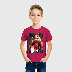 Футболка хлопковая детская Марин Китагава косплей Мегумин, цвет: маджента — фото 2