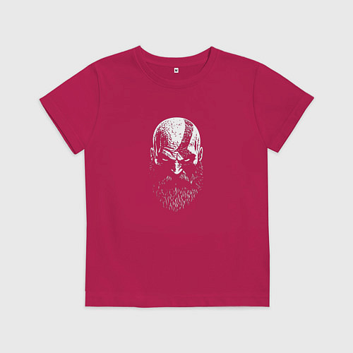 Детская футболка Кратос черно-белый / Маджента – фото 1