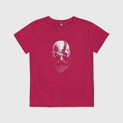 Футболка хлопковая детская Кратос черно-белый, цвет: маджента