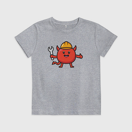 Детская футболка Дьяволёнок рабочий / Меланж – фото 1