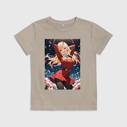 Футболка хлопковая детская Марин Китагава косплей 002 Darling in the Franxx, цвет: миндальный