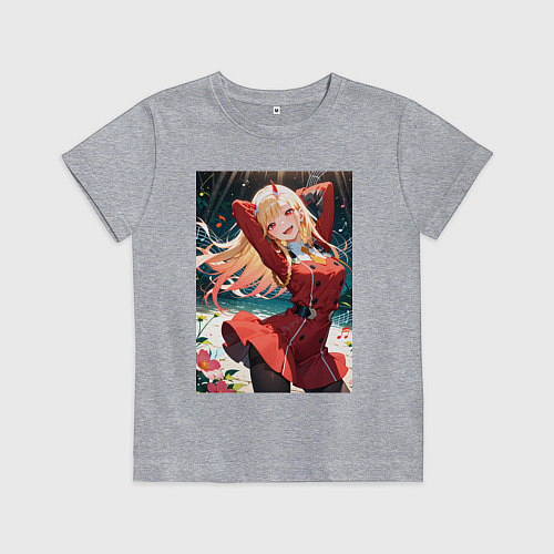 Детская футболка Марин Китагава косплей 002 Darling in the Franxx / Меланж – фото 1