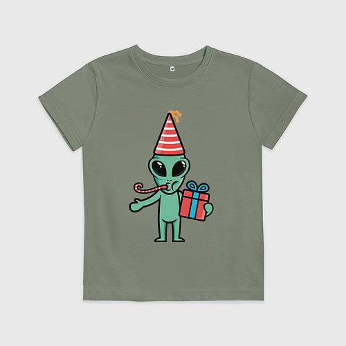 Детская футболка Инопланетянин с подарком / Авокадо – фото 1