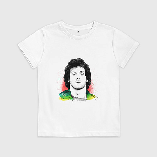 Детская футболка Stallone: Портрет Рэмбо / Белый – фото 1