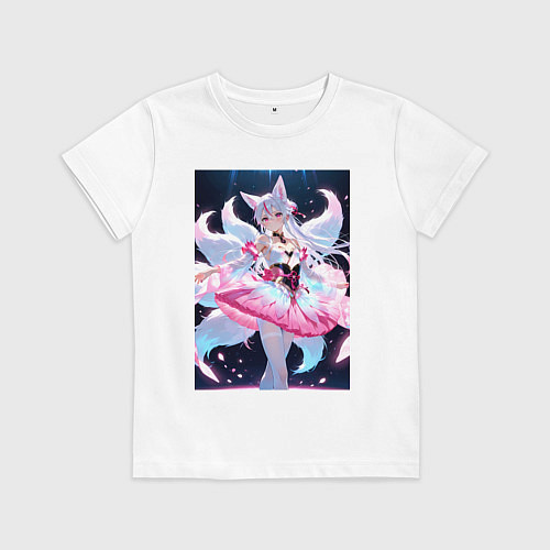 Детская футболка Лиса танцует в платье / Белый – фото 1
