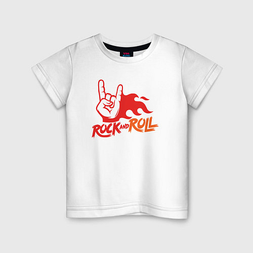 Детская футболка Rock and roll fire / Белый – фото 1
