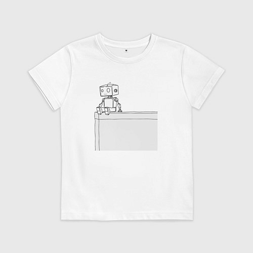 Детская футболка Одинокий робот / Белый – фото 1