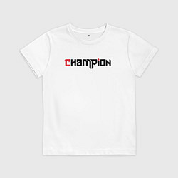 Футболка хлопковая детская Champion, цвет: белый