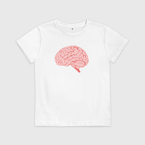 Детская футболка Мозг иллюстрация / Белый – фото 1