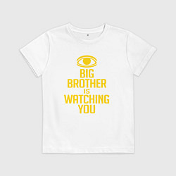 Футболка хлопковая детская Большой брат наблюдает за тобой, цвет: белый