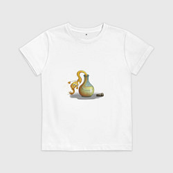 Футболка хлопковая детская Сбежавшее зелье, цвет: белый