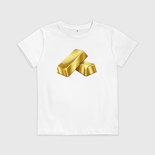 Детская футболка Два слитка золота / Белый – фото 1