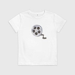 Футболка хлопковая детская Кинолента, цвет: белый