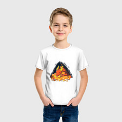 Футболка хлопковая детская Dragon in a cave with treasures, цвет: белый — фото 2